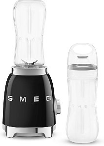 SMEG Liquidificador Preto Portátil Retrô 120V - 2 Copos 600ml  Original 300W