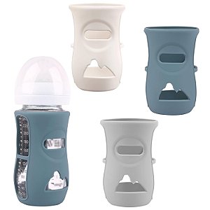 3 Capas Mamadeira de Vidro - Azul, Cinza e Branco para 240ml - Compatível com a Mamadeira Philips Avent