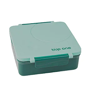 Lancheira Térmica Bento Box com 3 Divisórias e Pote Térmico Verde Büp One