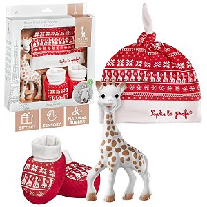 Mordedor Sophie La Girafe - Girafa Especial de Natal com Touca e Meias
