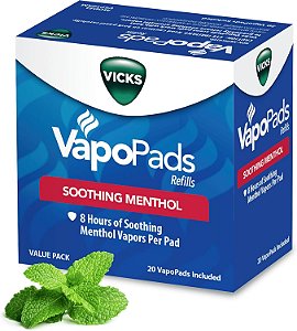 Vicks VapoPads Original Mentol Scent 20 unidades - para umidificadores e vaporizadores
