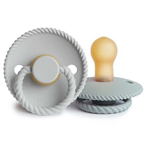 Chupeta FRIGG Rope - Borracha Natural - 0-6 Meses - Silver Gray/French Gray 2 unidades BPA Free