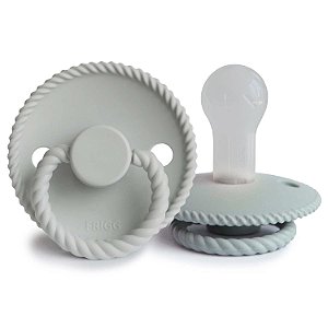 Chupeta FRIGG Rope SilkySoft - 6-18 Meses - French Gray/Silver Gray 2 unidades BPA Free
