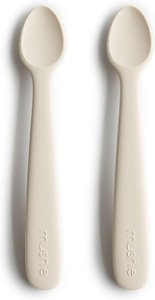 Colheres Mushie - Marfim, 2 unidades, Silicone