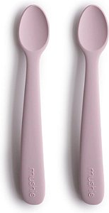 Colheres Mushie - Lilás, 2 unidades, Silicone