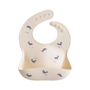 Babador de Bebê Mushie Silicone - Baleias