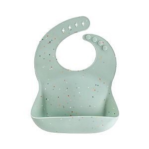 Babador de Bebê Mushie Silicone - Cambridge Blue Confetti