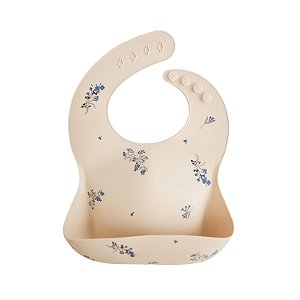 Babador de Bebê Mushie Silicone - Lilac Flowers