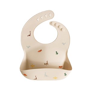 Babador de Bebê Mushie Silicone - Dinossauro