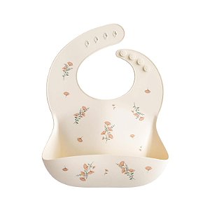 Babador de Bebê Mushie Silicone - Pink Flowers