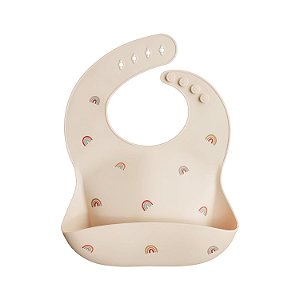 Babador de Bebê Mushie Silicone - Rainbows