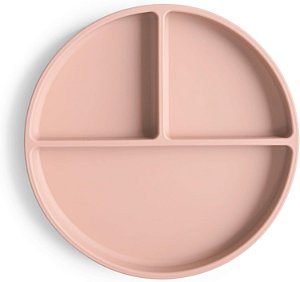 Prato Mushie com Divisórias e Ventosa, Blush
