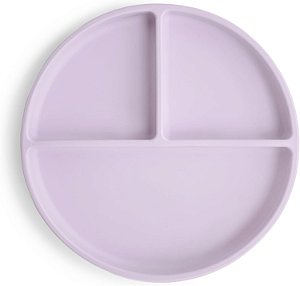 Prato Mushie com Divisórias e Ventosa, Soft Lilac