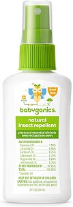 Repelente Babyganics Spray 59ml Natural, Feito com Plantas e Óleos Essenciais