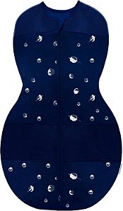 Happiest Baby Sleepea Swaddle Algodão Orgânico - Azul Marinho Planetas