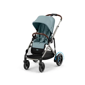 Carrinho de Bebê CYBEX e-Gazelle S com assistência eletrônica Stormy Blue, Taupe Frame