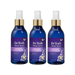 Dr. Teal's Calm Blend Spray com Óleos Essenciais de Melatonina, Lavanda e Camomila - 3 unidades 177ml