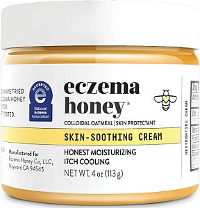 ECZEMA HONEY Creme Original para Acalmação da Pele - Alívio Orgânico de Eczema para Mãos e Corpos - Loção Natural de Mel para Pele Seca, Com Coceira e Irritável 113g
