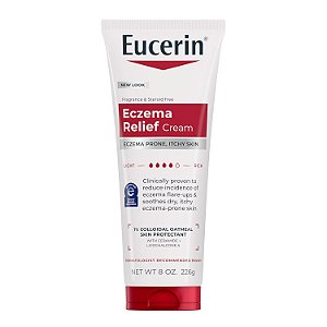 Eucerin Eczema Relief, Loção Corporal Inteir, Creme Hidratante para Eczema com Aveia Coloidal (Protetor de Pele) e Ceramida 3, Tubo de 8 Oz