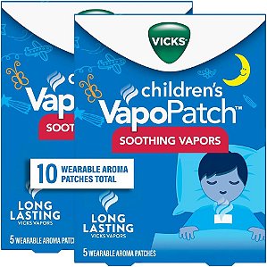 Adesivo Vicks Children's VapoPatch, Patch de Aroma Sem Bagunça Vestível, Vapores Vicks Não Medicados Calmantes e Reconfortantes, Para Crianças com Mais de 6 Anos, 5ct - Pacote com 2