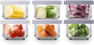 Comotomo Recipiente em Vidro com tampa Smart Cent - 6 unidades