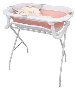 Banheira Bubbly com Suporte Pink com Almofada