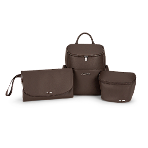 Bolsa Nuna Essential Bag Mochila Cacau Nobre com Acessórios - Trocador e Necessaire