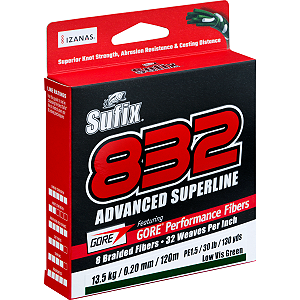 Linha Multifilamento Sufix 832 Advanced Superline 8 Fios - Verde