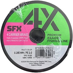 Linha Multifilamento Sufix SFX 4X - 100 m - Multi Color