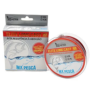 Linha Monofilamento Mx Pesca Elite Long Cast 300m - Vermelha