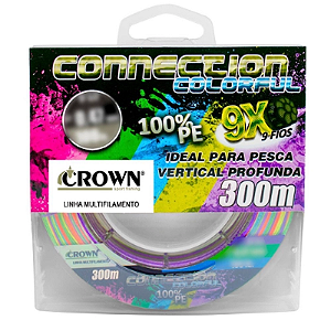 Linha de Multifilamento Crown Connection Colorful 9x 300m - Colorida