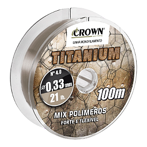 Linha Monofilamento Crown Titanium 100m - Cinza
