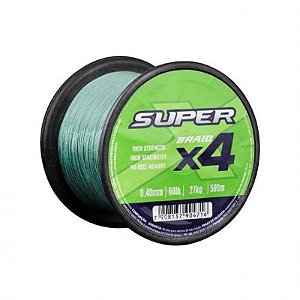 Linha Multifilamento Super Braid X4 - 500m - Verde