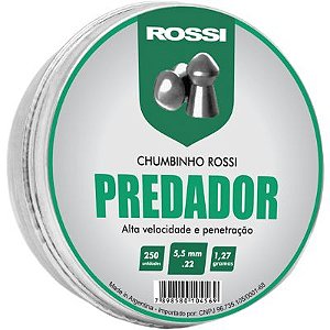 Chumbinho Rossi Predador - 5,5mm - 250 Unidades