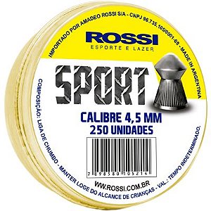Chumbinho Rossi Sport - 4,5mm - 250 Unidades