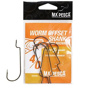 Anzol Mx Pesca Worm OffSet Shank 9959 Brown