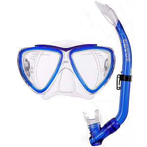 Kit de Mergulho Máscara+respirador Cressi Ikarus Semi Dry - Azul