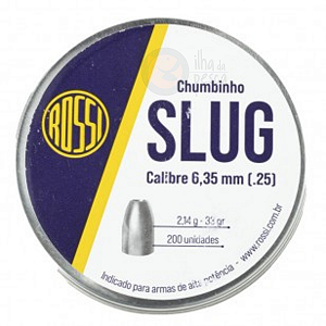 Chumbinho Slug Rossi 6.35mm - 200 Unidades
