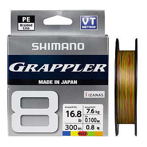 Linha Multifilamento Shimano Grappler 8 – 300 Metros – Multicolorida