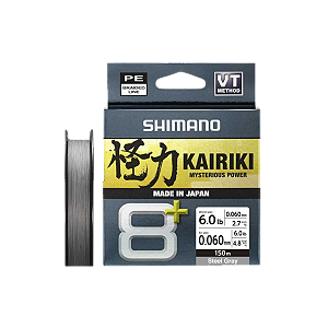 Linha Shimano Kairiki 8+ Mysterious - 150m - Cinza