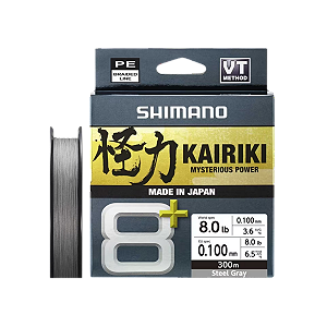 Linha Shimano Kairiki 8+ Mysterious - 150m - cinza