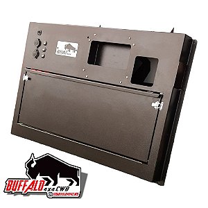 Porta-Objetos para Tampa Traseira Land Rover Defender 90/110 – Com Mesa e Preparação para Conexões Elétricas