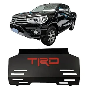 Protetor de Cárter Toyota TRD Hilux  2016-2025 – Aço Carbono | Preto/Vermelho