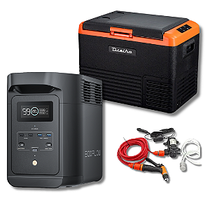 Combo EcoFlow E980 + Geladeira Dreiha CBX 30L (Bivolt ou Quadrivolt) + Brinde Lava Jato 12V