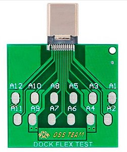 DOCK FLEX TESTE TIPO C PLACA DE TESTE DE BATERIA  OSS TEAM