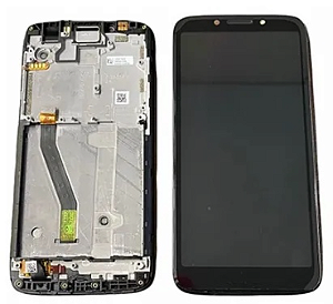 FRONTAL TELA DISPLAY LCD MOTOROLA MOTO E5 PLAY COM ARO (XT1920) 1 LINHA