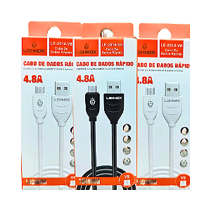 Cabo Rápido Usb para Micro Usb 1 Metro 4.8A LE-2014-V8 Lehmox