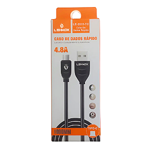 Cabo Rápido Usb para Tipo C 1 Metro 4.8A LE-2015-TC Lehmox