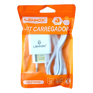 Carregador Usb 3.1A 12W C/ Cabo iPhone LE-519 Lehmox