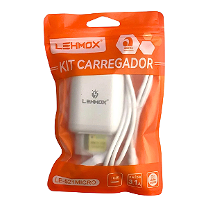 Carregador Usb 3.1A 12W C/ Cabo Micro Usb LE-521 Lehmox